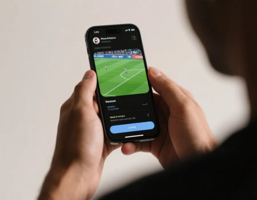 使用手机查看世界杯赛事信息示意